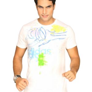 ADIDAS Men's Graphic White T-shirt