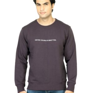 United Colors of Benetton Men Solid Purple SweatShirt
