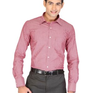 Genesis Men Red Striped Shirt