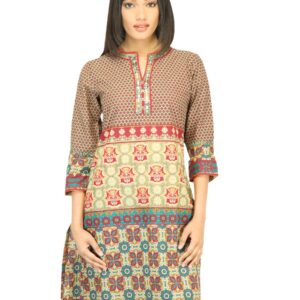 BIBA Women Printed Olive Green Kurta