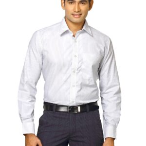 Mark Taylor Men Blue Striped Shirt