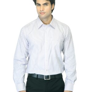 Mark Taylor Men Striped Blue Shirt