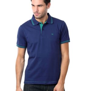 Peter England Men Polo Neck Blue T-shirt