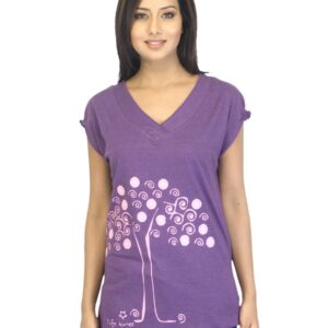 Urban Yoga Women Printed Purple Top