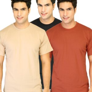 Hanes Men Half Sleeve Crew Pack of 3 Beige Innerwear T-shirts