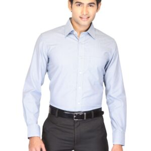 Mark Taylor Men Grey Striped Shirt