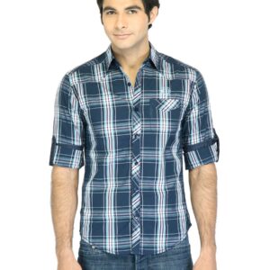 Locomotive Men Check Navy Blue Shirt