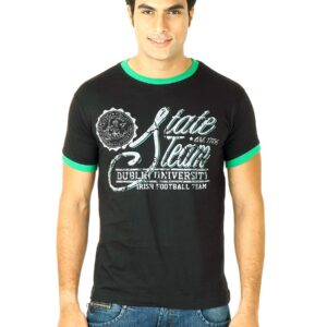 Locomotive Men Solid Lander Black T-Shirts