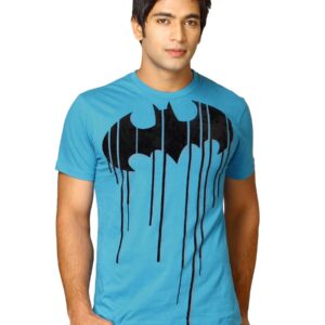 Batman Men's Dripping Turq Blue T-shirt