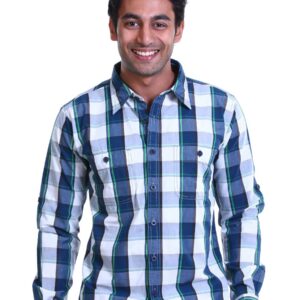 Probase Men Check Blue Shirt