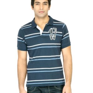 Wrangler Men Applique Navy Blue Tshirt