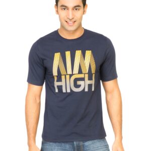 Mark Taylor Men Printed Navy Blue Tshirts