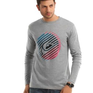 Quiksilver Men Printed Grey T-shirt