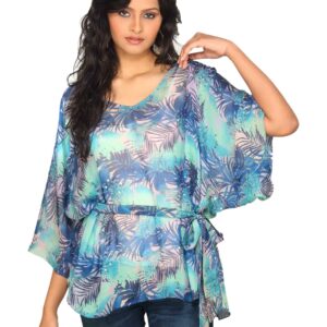 Forever New Women V Neck Printed Blue Top