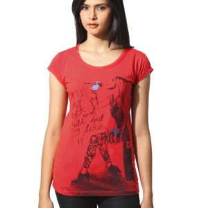 Flying Machine Women Poopy Red T-shirt