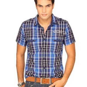 Locomotive Men Blue Checked Shirt