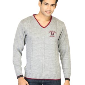 Proline Grey Sweater with Knitted Stripes
