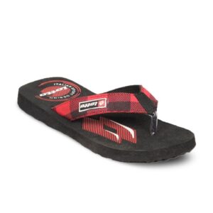 Lotto Men's Bavarian Black Red Flip Flop