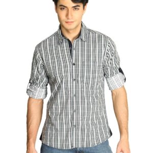 Indigo Nation Men Checks Shirt Black Shirts