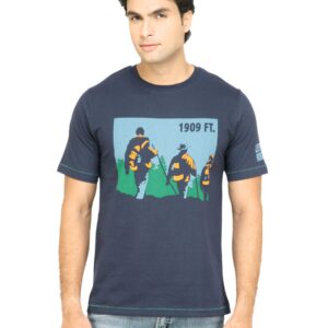 Locomotive Men Navy Blue Printed T-shirt