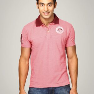 Proline Men Pink Polo T-shirt