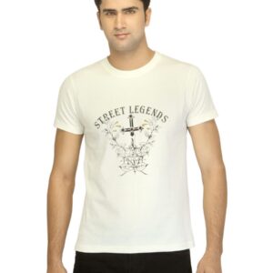 Myntra Men Street Legend Off White T-shirt