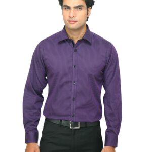 Indigo Nation Men Striped Purple Shirt