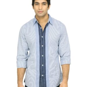 United Colors Of Benetton Men Striped Blue Shirts
