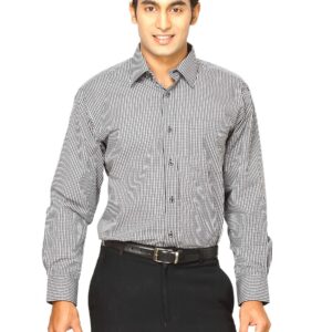 John Miller Men Check Black Shirts