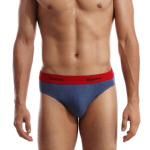 Hanes Men Blue Ultimate Duo Dry Cotton Stretch Bikini Briefs