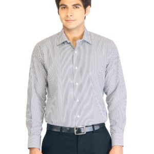 Peter England Men Stripes White Shirt