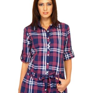 Jealous 21 Women Check Blue Shirt