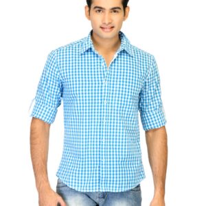 Belmonte Men Check Blue Shirts