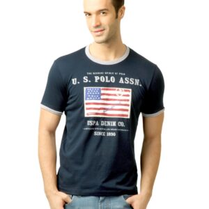 U.S. Polo Assn. Men Printed Navy Blue Tshirt