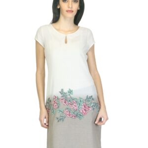 W Women Printed Cream Kurta