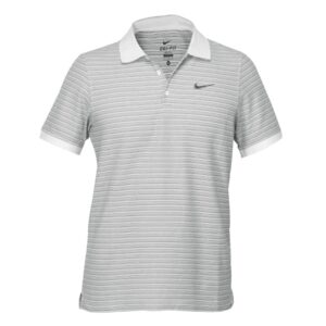 Nike Men Striped White & Black T-shirt