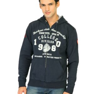 Flying Machine Men Printed Navy Blue Sweatshirts