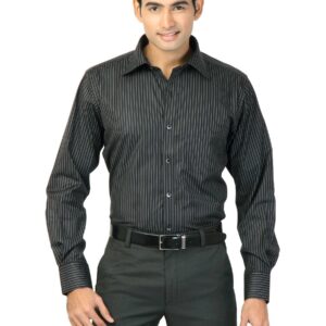 Genesis Men Stripes Black Shirts
