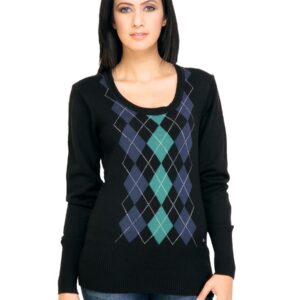 ADIDAS Women Check Black Sweaters