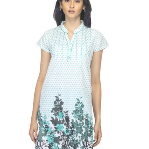 Mumbai Slang Women Printed Turquoise Blue Kurta