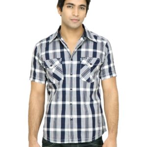Wrangler Men Authentic Rope Navy Blue Shirt