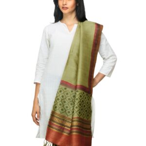 Fabindia Women Khaki Tussar Dupatta