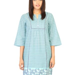 W Women Blue Printed Kurti