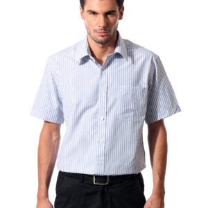 John Players Men Blue Striped Shirt