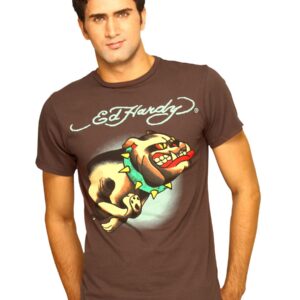 Ed Hardy Men's Brown Bull Dog T-shirt