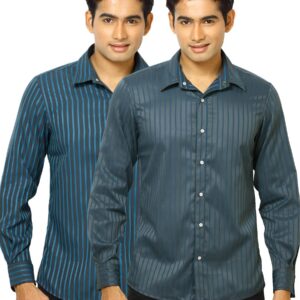 Indigo Nation Men Reversible Bling Blue Shirts