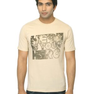 Mark Taylor Men Printed Beige T-shirt