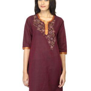 Mother Earth Women Maroon Kurta