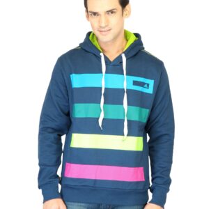 ADIDAS Men Sf Striped Hood Blue Sweatshirts