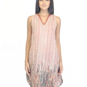 W Women Striped Rust Kurta